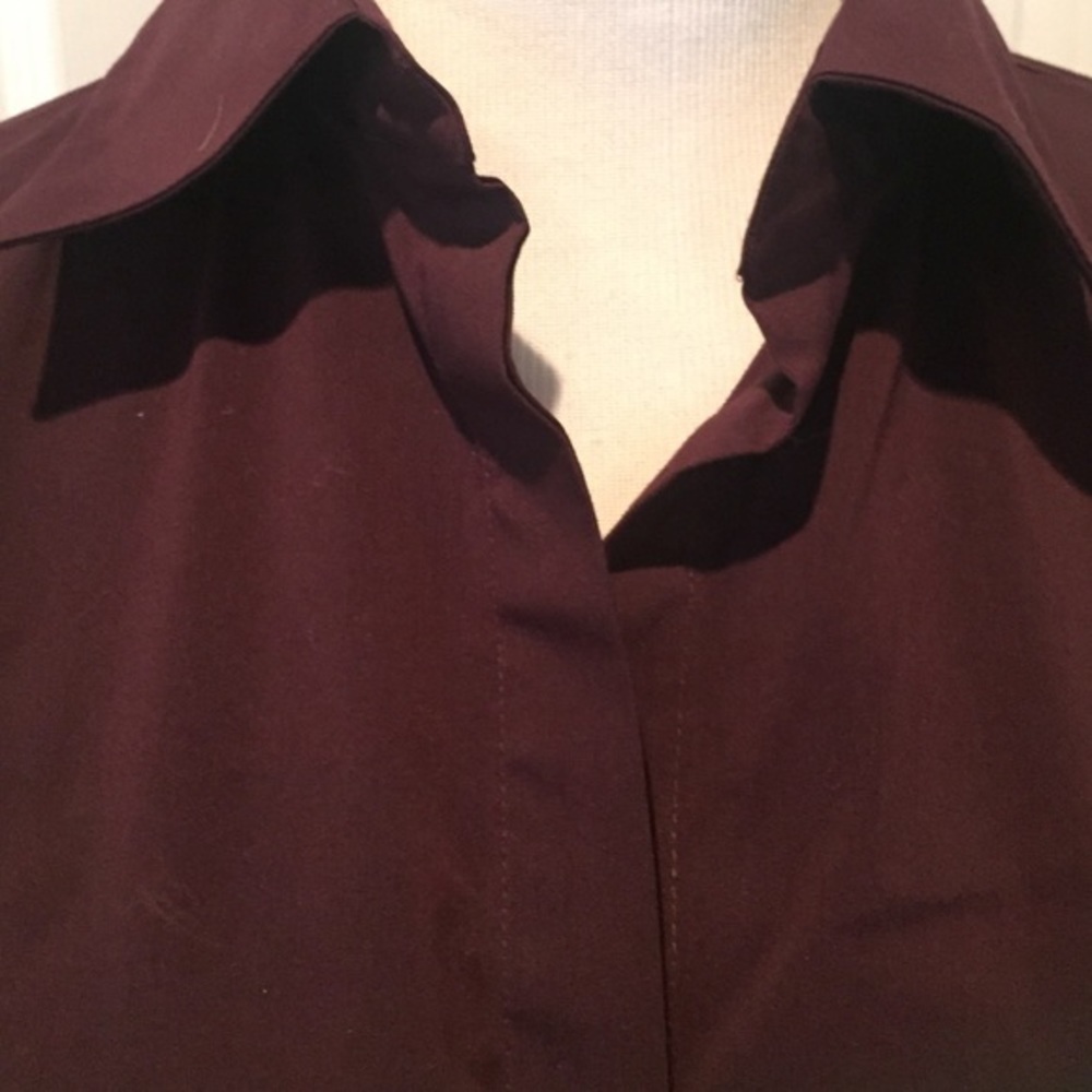 Tie Front Top, Deep Plum Color - image 2